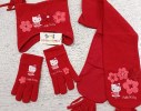 COMPLETO CAPPELLO+SCIARPA+GUANTI HELLO KITTY 4/5...