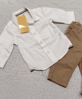 COMPLETO CAMICIA+PANTALONE BOSS 3 MESI