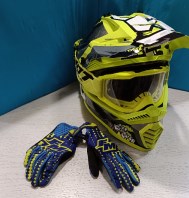 CASCO+OCCHIALI+GUANTI DA MOTOCROSS 7/9 ANNI