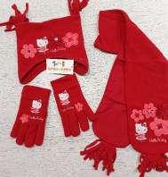 COMPLETO CAPPELLO+SCIARPA+GUANTI HELLO KITTY 4/5...