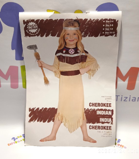 VESTITO CARNEVALE INDIANINA 7/9 ANNI