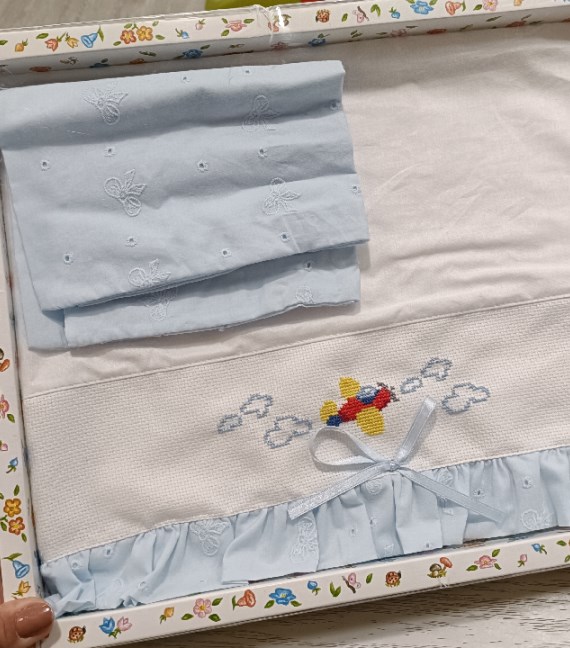 SET LENZUOLA NAVICELLA (SOLO SOPRA+COPRIGUANCIALE)...