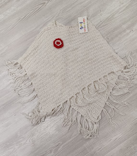 MANTELLA DI LANA FATTA A MANO 6/7 ANNI