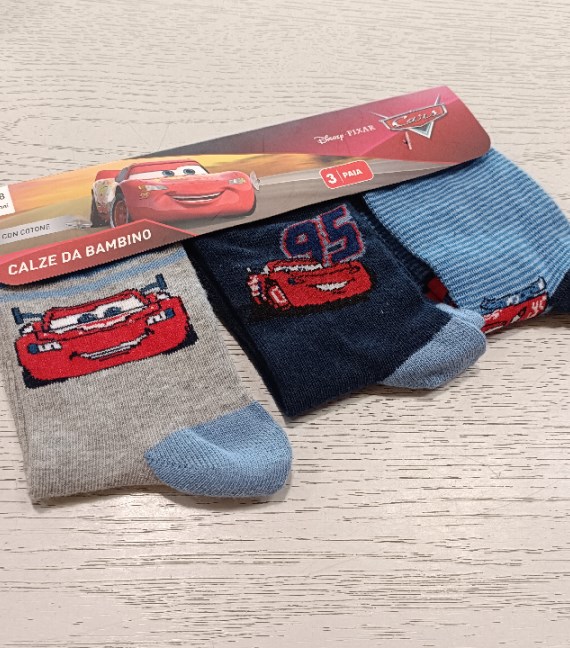 3 PAIA CALZINI CARS TG 35/38 NUOVI!!!