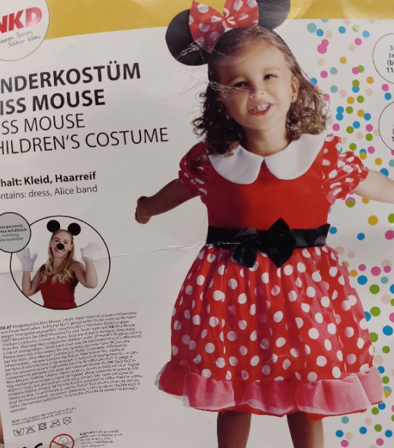 VESTITO MINNIE 3/5 ANNI