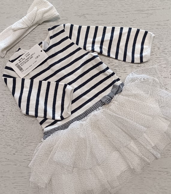 VESTITO+PASSATA CAPELLI PETIT BATEAU 1 ANNO