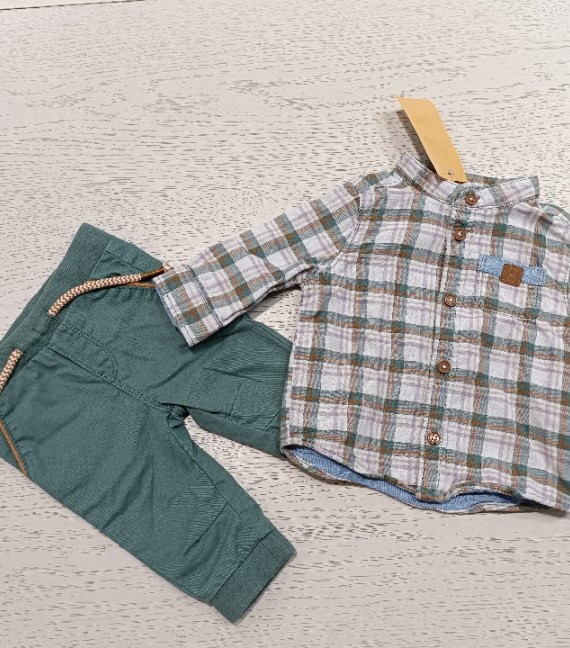 COMPLETO OBAIBI 3 MESI CAMICIA+PANTALONE