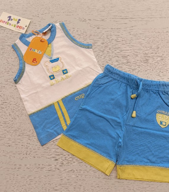 COMPLETO CANOTTA+PANTALONCINO 6/9 MESI NUOVO!
